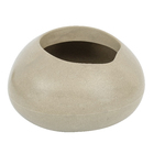 Vaso Plástico Seixo Cinza 19x18cm  Vasart