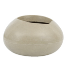 Vaso Plástico Seixo Cinza 19x18cm  Vasart