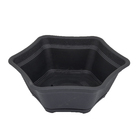 Vaso Plástico Suculenta com Prato Preto Pequeno