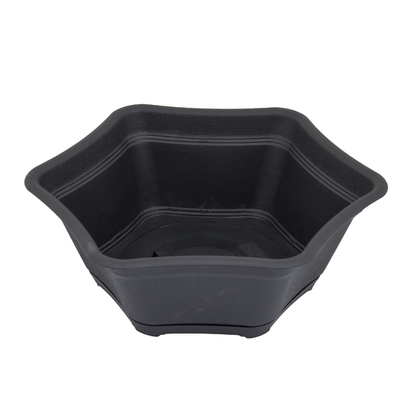 Vaso Plástico Suculenta com Prato Preto Pequeno