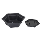 Vaso Plástico Suculenta com Prato Preto Pequeno