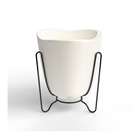 Vaso Plástico Tryas 18x17cm Branco Floridis