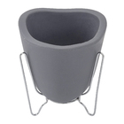 Vaso Plástico Tryas 18x17cm Cinza Floridis