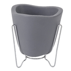 Vaso Plástico Tryas 18x17cm Cinza Floridis