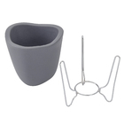 Vaso Plástico Tryas 18x17cm Cinza Floridis