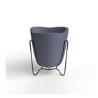 Vaso Plástico Tryas 18x17cm Cinza Floridis