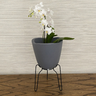 Vaso Plástico Tryas 18x17cm Cinza Floridis