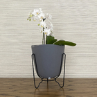 Vaso Plástico Tryas 18x17cm Cinza Floridis