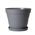 Vaso Plastico Veneza Cinza 30x20cm West Garden