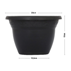 Vaso Plástico Vicenza Preto 17x23cm Desli