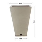 Vaso Plástico Zurique Bege 55x32cm Floridis