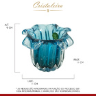 Vaso Porta Pincéis Decorativo Cristal Murano 9 Cm Azul - Cris