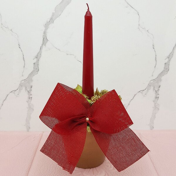 Vaso Porta Vela Aparador Arranjo Centro Mesa Natalino 30cm A