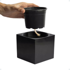 Vaso Quadrado Autoirrigável Preto Liso Para Hortaliças Horta