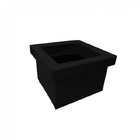 Vaso Quadrado Grande De Plástico 40cm Preto