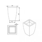 Vaso Quadrado Moderno 20 Japi