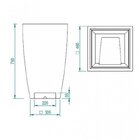 Vaso Quadrado Moderno Duo 48 Japi Tres Cores