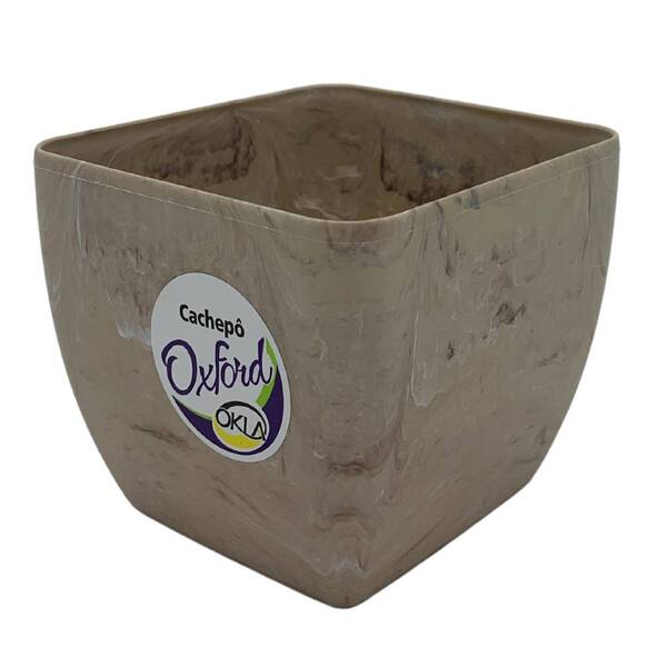 Vaso Quadrado Oxford (9,5x8) Bege Travertino Okla