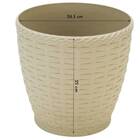Vaso Rattan Redondo Médio (10l) Palha Injeplastec