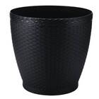 Vaso Rattan Redondo Médio (10l) Preto Injeplastec