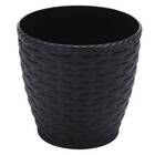 Vaso Rattan Redondo Médio (10l) Preto Injeplastec