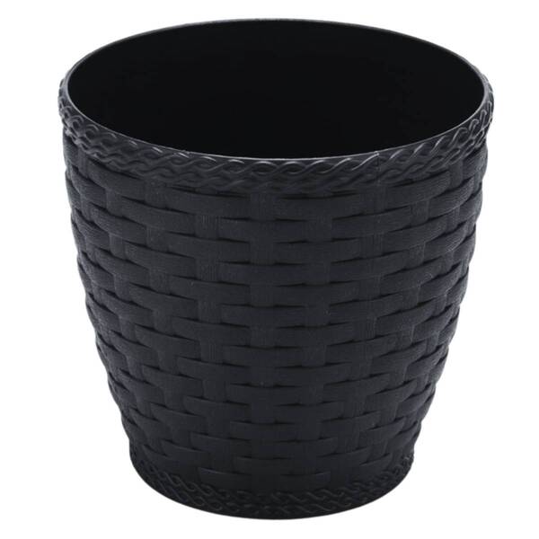 Vaso Rattan Redondo Pequeno (4,6l) Preto Injeplastec