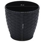 Vaso Rattan Redondo Pequeno (4,6l) Preto Injeplastec