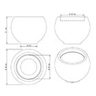 Vaso Redondo Esfera Linea 40cm Japi