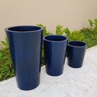 Vaso Redondo Planta Polietileno Decorativo 59x40cm Marrom