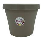Vaso Redondo Veneza Eco (16x13) Cinza Taupe Okla