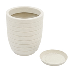 Vaso Relevo com Prato 24x28cm Branco