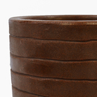 Vaso Relevo com Prato 24x28cm Marrom