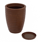 Vaso Relevo com Prato 30x40cm Marrom