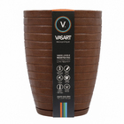 Vaso Relevo com Prato 30x40cm Marrom