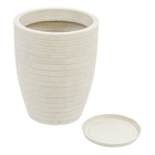 Vaso Relevo com Prato 39x49cm Branco