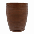 Vaso Relevo com Prato 39x49cm Marrom