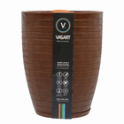 Vaso Relevo com Prato 39x49cm Marrom