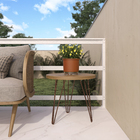 Vaso Resina Autoirrigavel Terrazzo 03 14,3x16cm Terracota Raiz