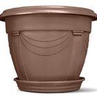 Vaso Romano Redondo 01 Com Prato Nutriplan Cor Tabaco