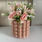 Vaso Rosa Luxo De Cerâmica Decorativo Com Detalhe Trabalhado