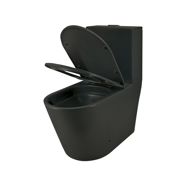 Vaso Sanitario Caixa Acoplada Redondo New Fluir Cinza Fosco