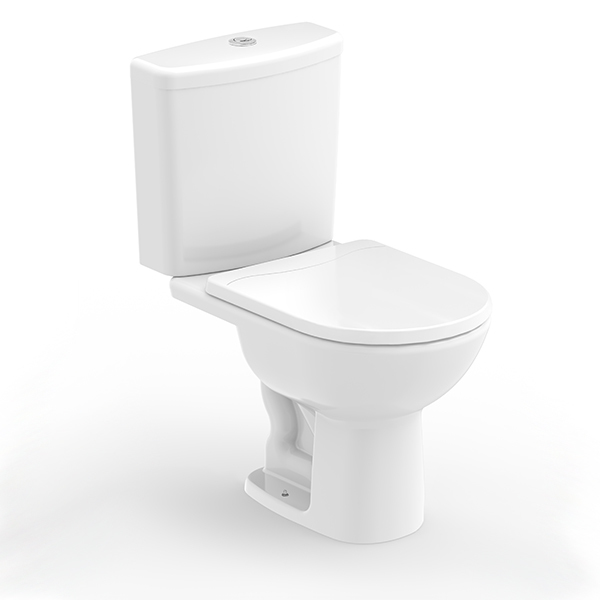 Vaso Sanitário com Caixa Acoplada Saída Vertical Riviera Branco Celite