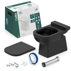 Vaso Sanitário Convencional para Descarga de Parede Vertical Preto Elite Celite