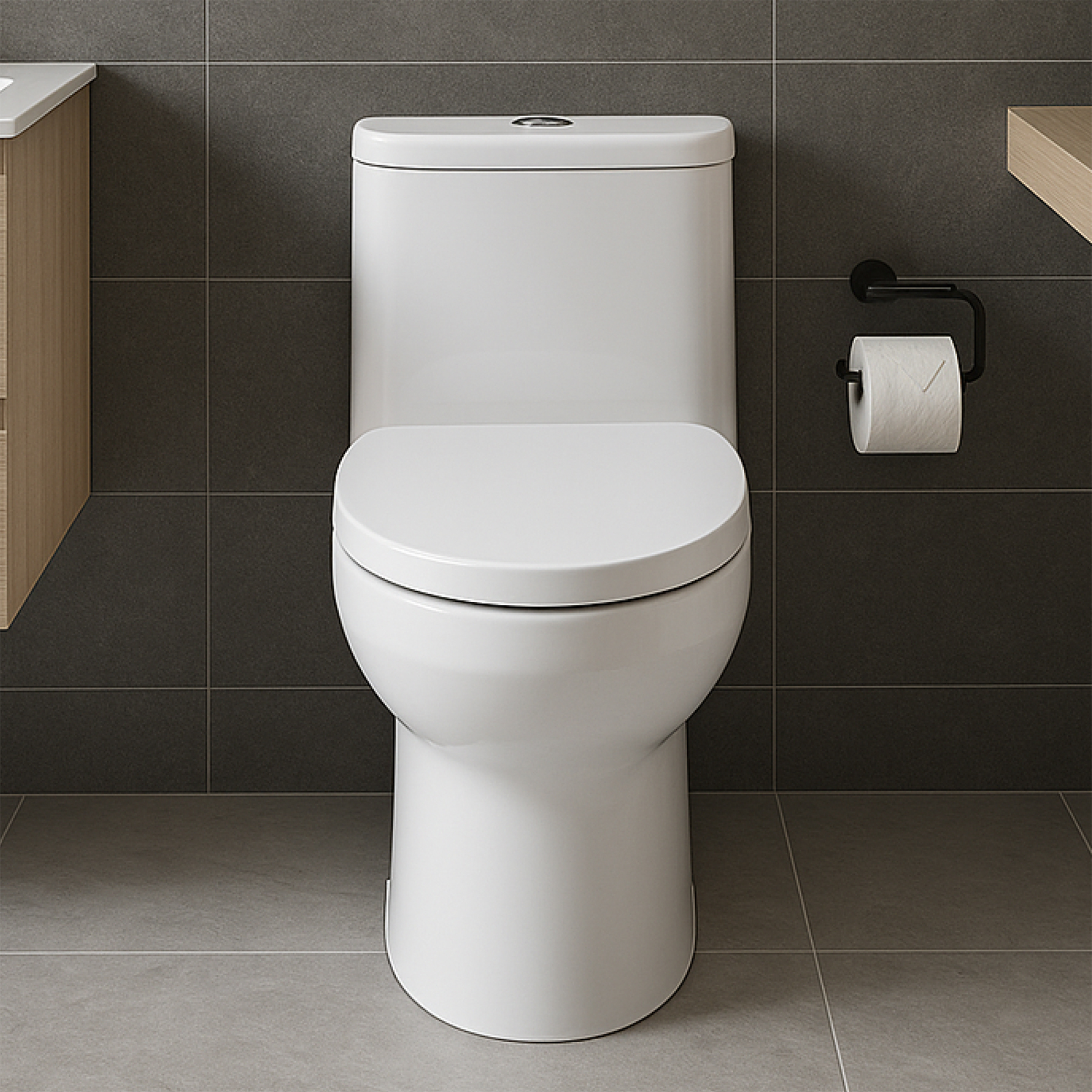 Vaso Sanitário Monobloco Branco Duplo Acionamento 3/6L Vertical Vittoria, Luvia