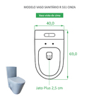 Vaso Sanitário Monobloco Caixa Acoplada Cinza R551 RENO