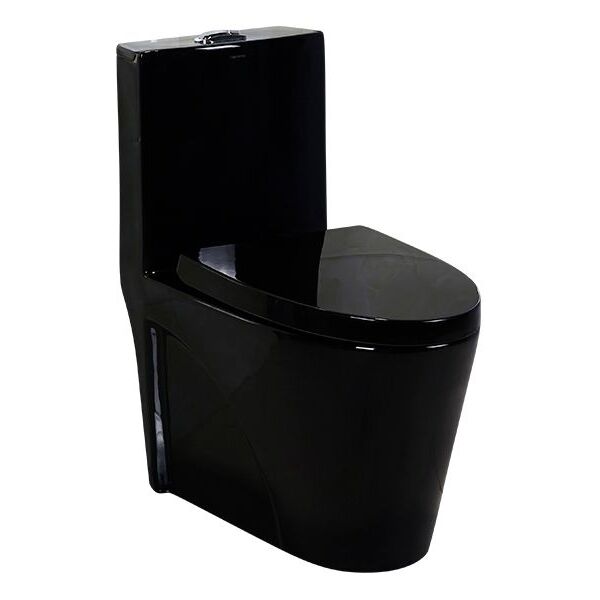 Vaso Sanitário Monobloco Completo Preto - Caixa Acoplada