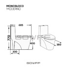 Vaso Sanitário Monobloco Turquesa Completo Caixa Acoplada