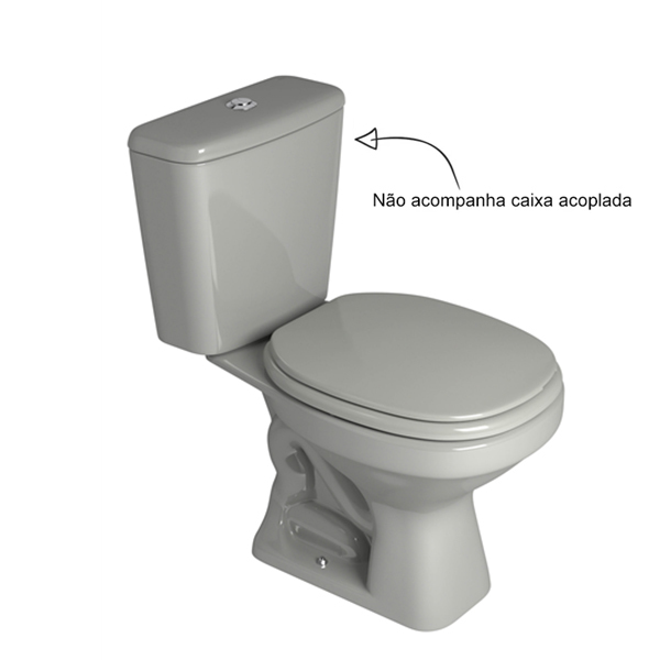 Vaso Sanitário para Caixa Acoplada Saída Vertical Aspen Cinza Deca