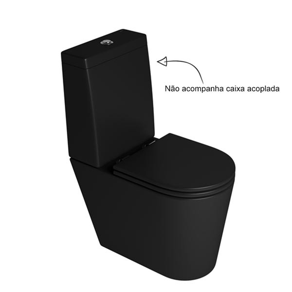 Vaso Sanitário para Caixa Acoplada Saída Vertical LK Ébano Fosco Deca