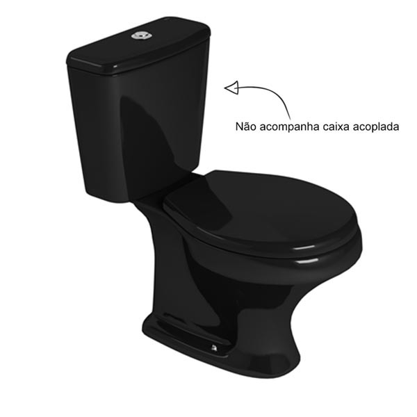 Vaso Sanitário para Caixa Acoplada Saída Vertical Ravena Ébano Deca